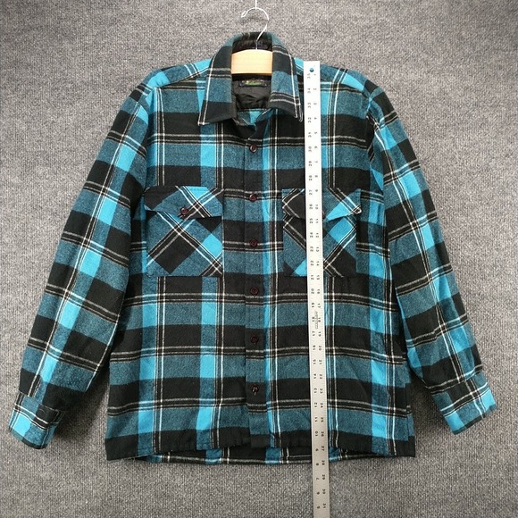 Backpacker Men's Flannel Shirt Multicolor M 15-15.5 Long Sleeve Plaid Acrylic - Picture 9 of 11